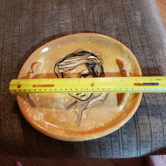 Vintage Collectable Art Pottery Ashtray, by Rena Paradis de Santa Fe, ca 1960-70 - Picture 3 of 5